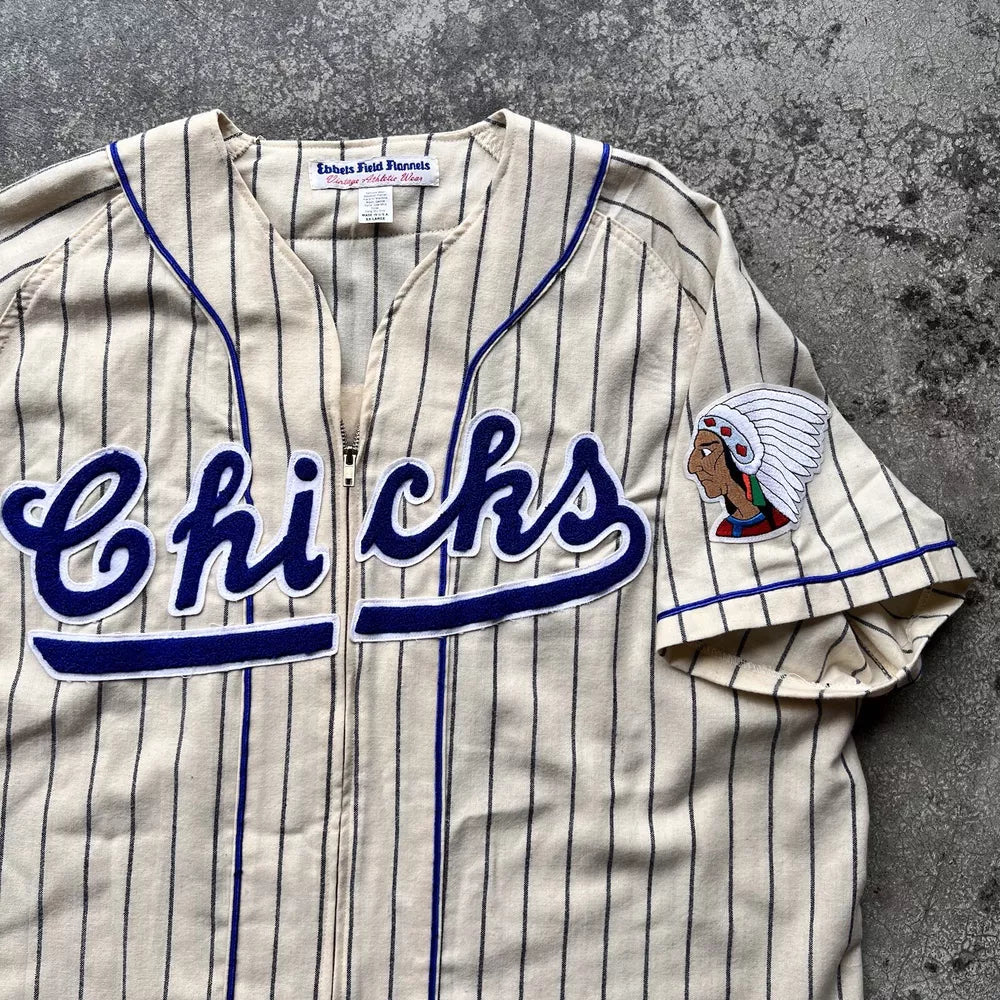 Ebbets Field Flannels Memphis Chicks Baseball Jersey - White, Size 2XL