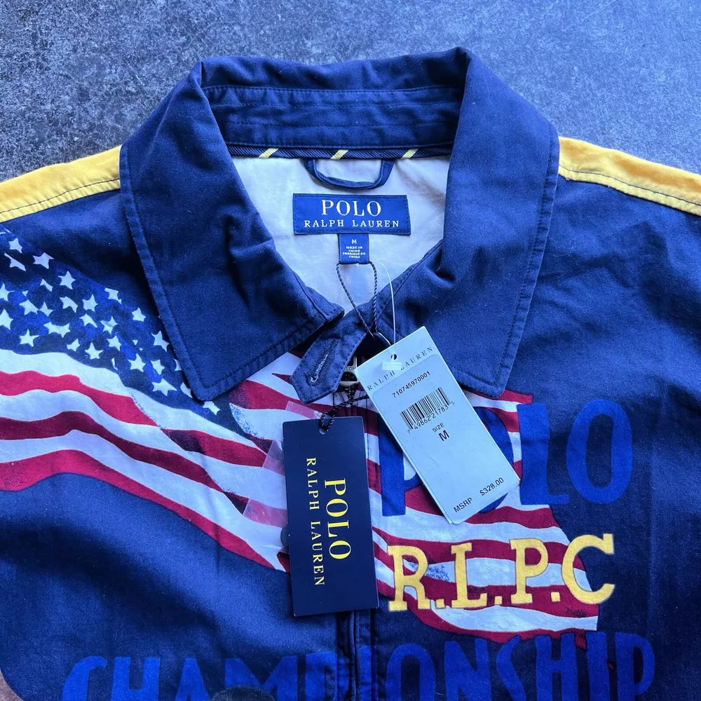 Ralph Lauren Polo Stadium Marathon Windbreaker Jacket - Multicolor, Size M